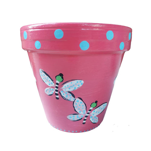Hand Painted Terracotta Pots - Pollinator Series - Dragons