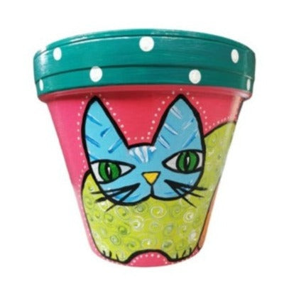  Perfect gift cat lovers painted on terracotta pots