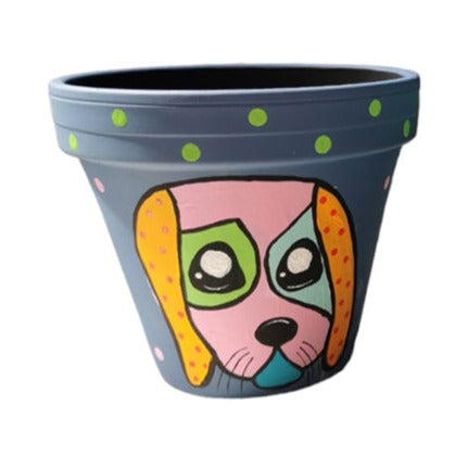 Hand Painted Terracotta Pots - Animal Series - DiscoDog1