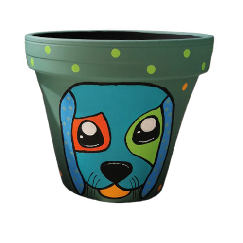 Hand Painted Terracotta Pots - Animal Series - DiscoDog2