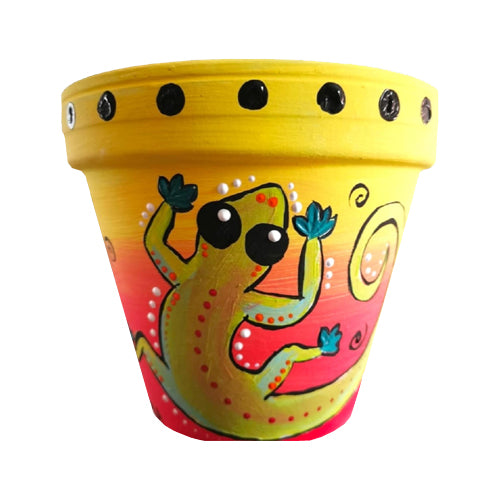 Perfect gift reptile lovers painted on terracotta pots