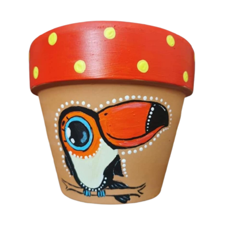 Hand Painted Terracotta Pots, It's Just A Pot Polly Bird Series